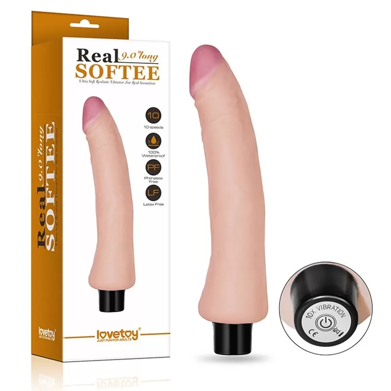 Вибриращо дилдо, копринена мекота, 24см. – Real Softee № 5
