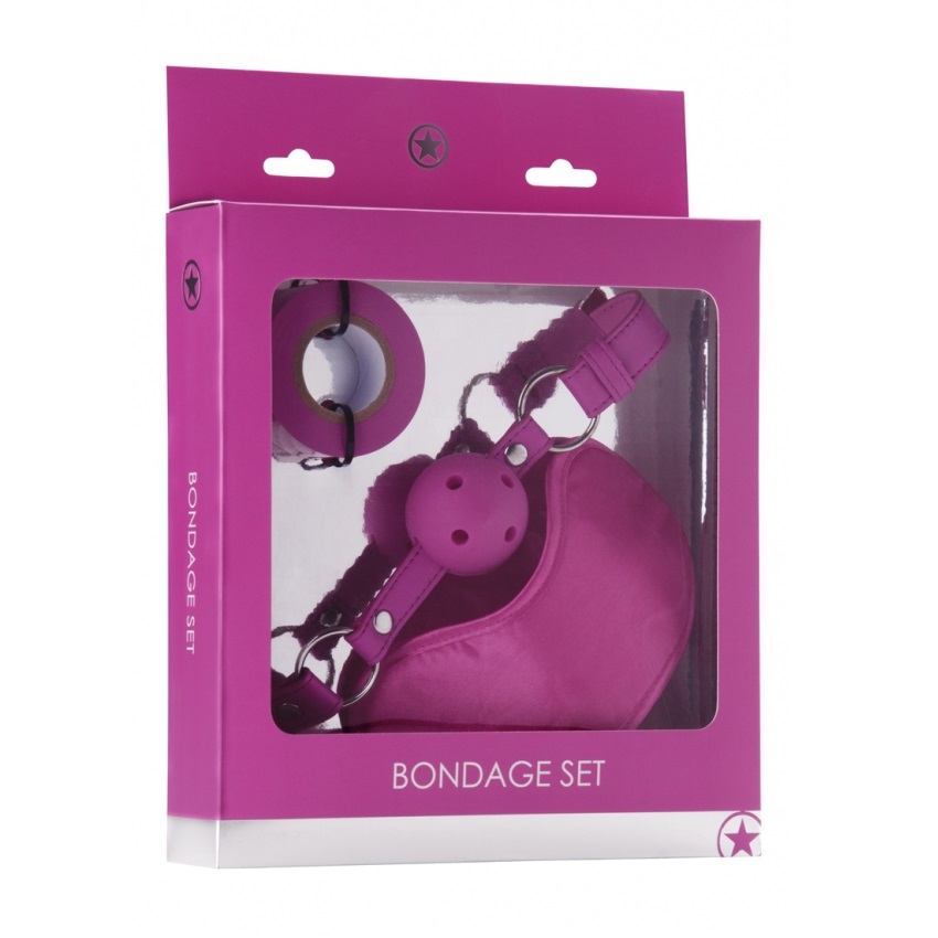 Комплект за робство, 3 артикула - Bondage Set Pink - Image 3