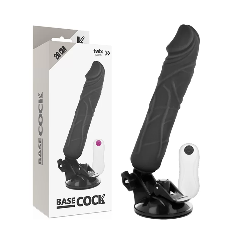 Вибратор с вакуумна основа, 12 режима, 20см. – Basecock Twix 4
