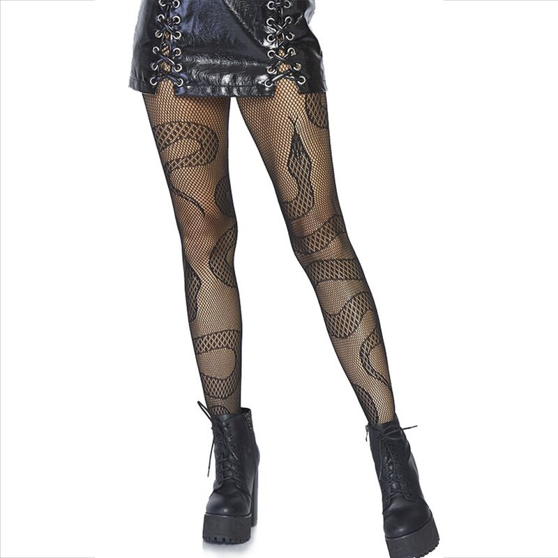 LEG AVENUE - STOCKINGS NET SNAKES BLACK — 3