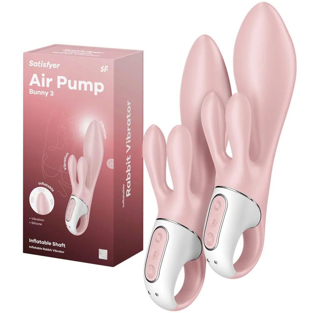 Надуваем вибратор с клитор стимулатор, смарт, 20,5см. – Air Pump Bunny 3