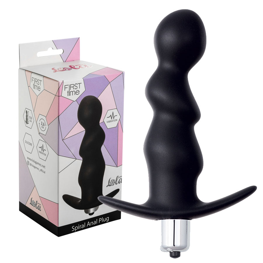 Анален плъг с вибрации, спираловиден, 10,5см. – Anal Plug Spiral Black