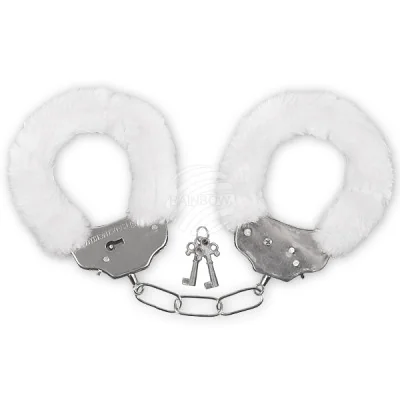 Метални белезници с плюш в бял цвят - Metal Handcuff - на супер цена в Passion.bg — 4