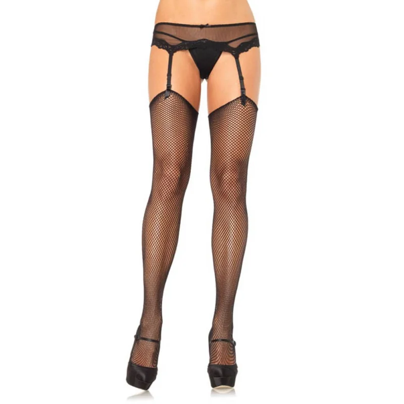 Дълги мрежести чорапи в черен цвят - Fishnet Stocking S/M/L на супер цена в Passion.bg