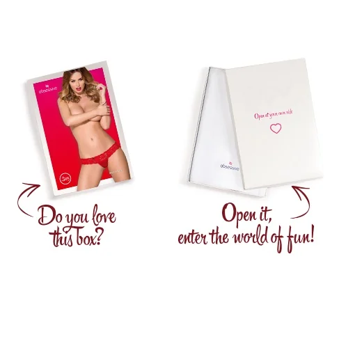 Секси бельо в горещо червен цвят – 863-THO-3 thong L/XL - на супер цена в Passion.bg — 9