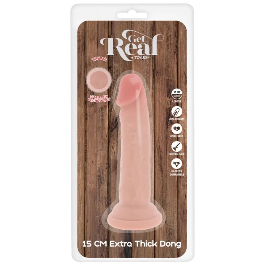 GET REAL - DELUXE THICK DOUBLE-DENSITY TPE DONG 15 CM — 5