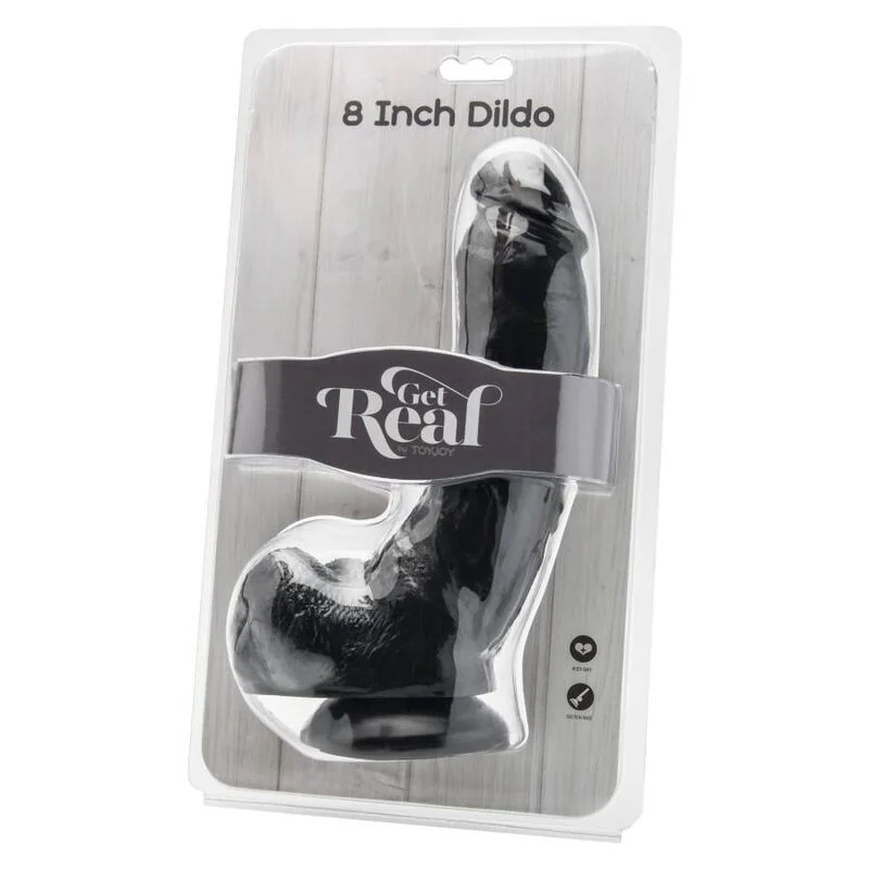 Реалистично дилдо с изразени вени и вендуза, 20,5см. – ToyJoy Get Real Black - Image 3