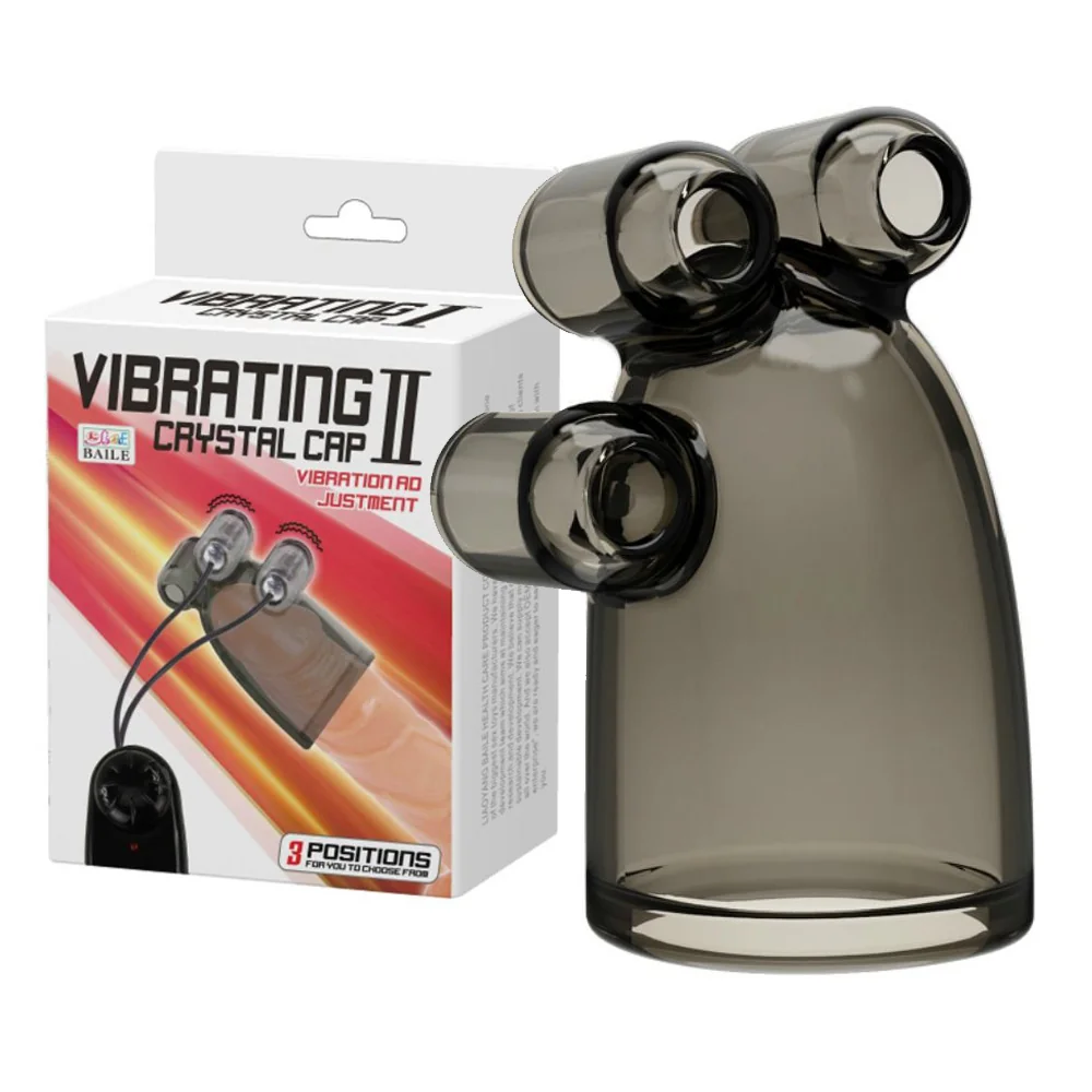 Пенис накрайник с два вибро куршума - Vibrating Crystal Cap II на супер цена в Passion.bg