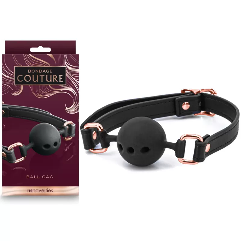 Топка за уста с отвори за дишане - Bondage Couture Ball Gag Black на супер цена в Passion.bg