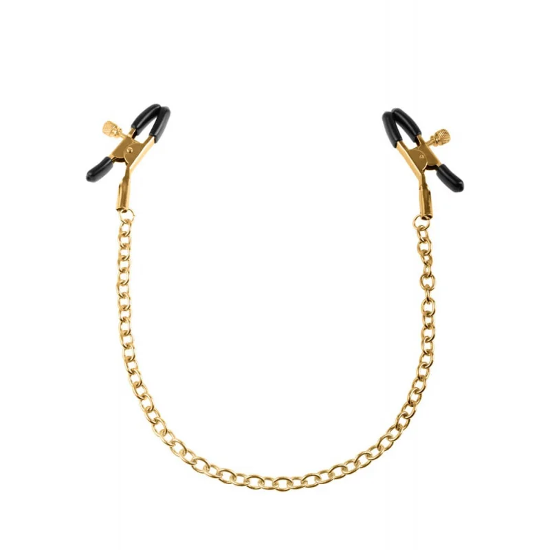 зашеметяващи - Gold Nipple Chain Clamps на супер цена в Passion.bg