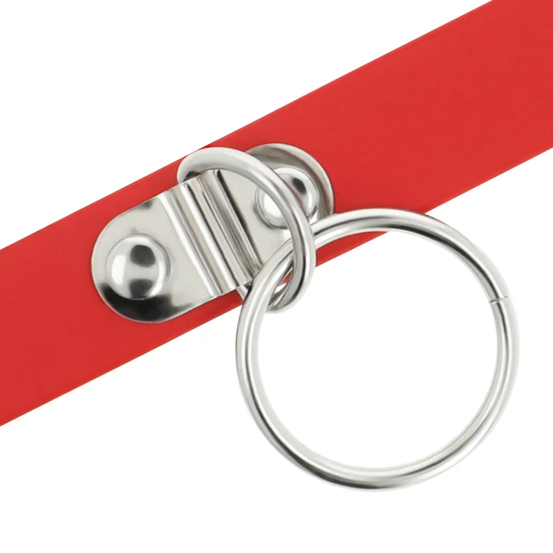Стилен чокър с метална халка - Desire Choker Fetish Red - на супер цена в Passion.bg — 3