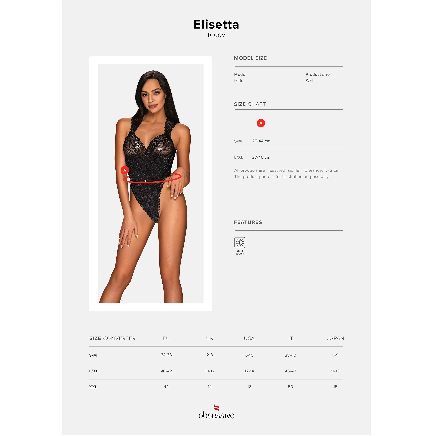 блясък и дантела - Elisetta Teddy L/XL - на супер цена в Passion.bg — 4