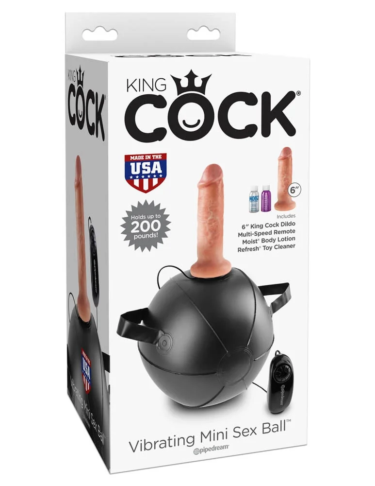King Cock Vibrating Mini Sex Ball with 6" Dildo Flesh - на супер цена в Passion.bg — 4