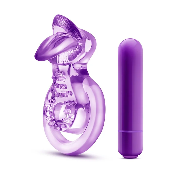 Вибриращ пръстен за пенис и тестиси - Lick It Double Cockring - на супер цена в Passion.bg — 3