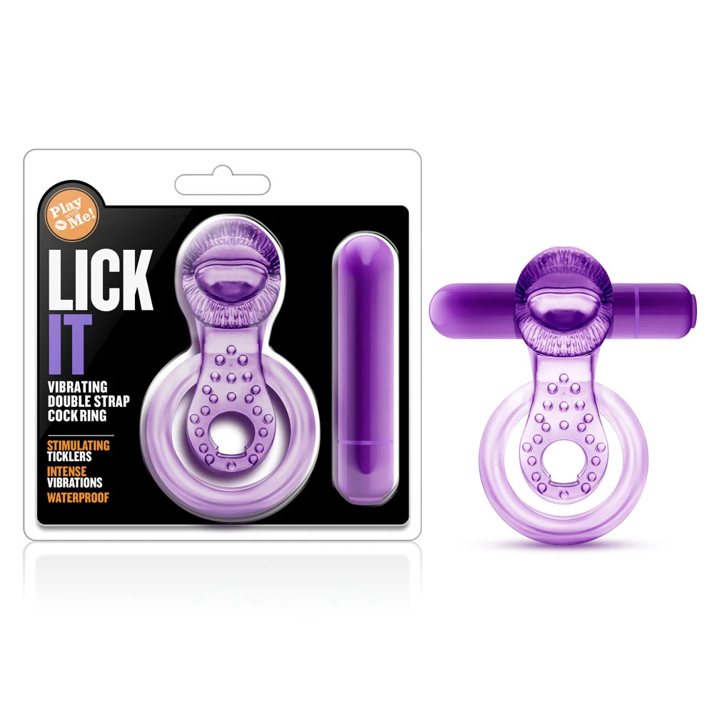 Вибриращ пръстен за пенис и тестиси - Lick It Double Cockring - на супер цена в Passion.bg — 9