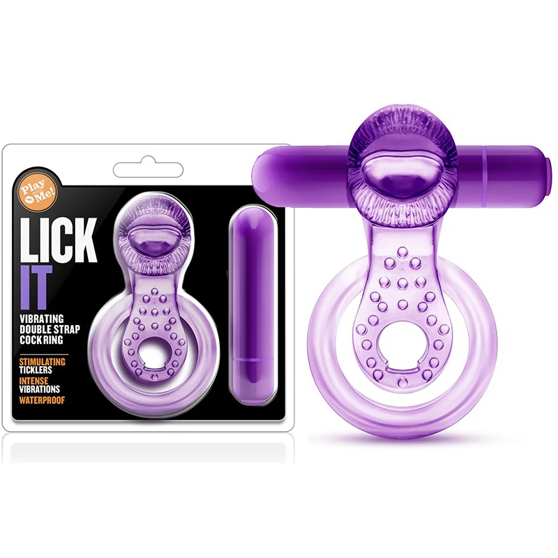 Вибриращ пръстен за пенис и тестиси - Lick It Double Cockring на супер цена в Passion.bg