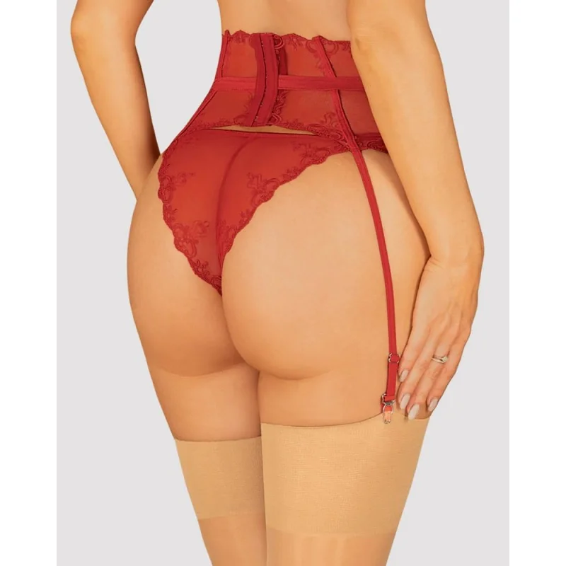 съблазнително червен - Lonesia Garter Belt L/XL - на супер цена в Passion.bg — 3
