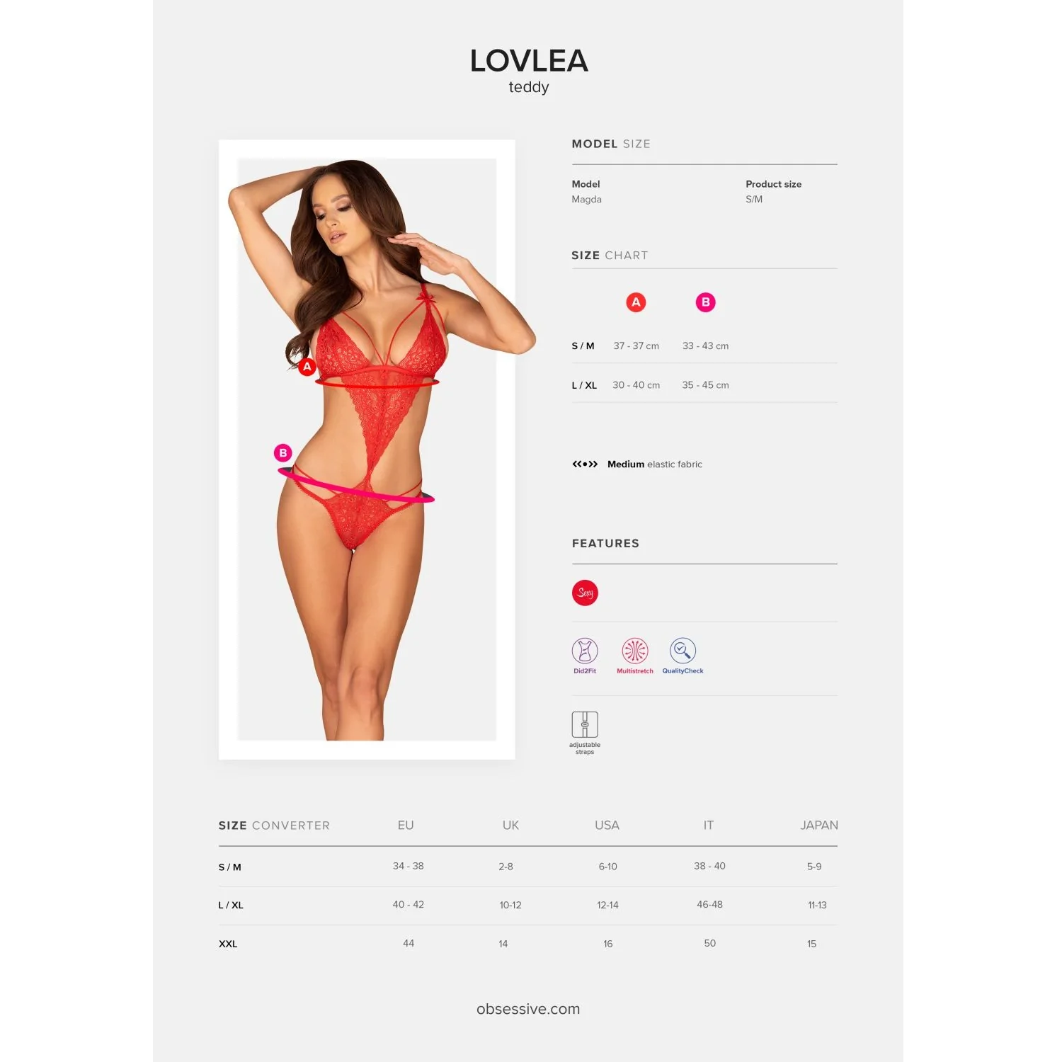 Еротично боди с геометрична кройка – Lovlea teddy L/XL - на супер цена в Passion.bg — 8