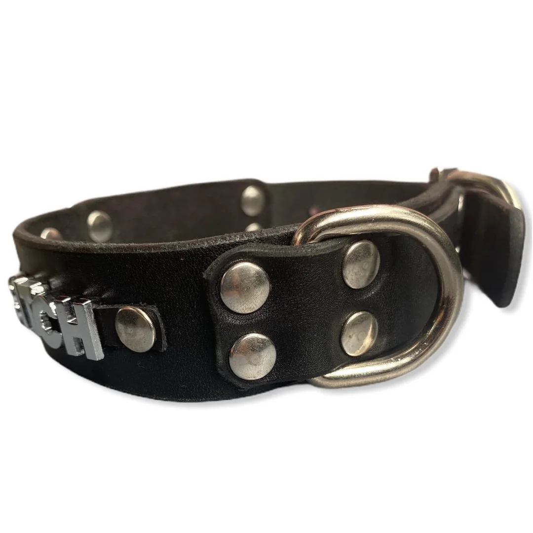 Нашийник от естествена кожа с надпис BITCH – Collar Bitch - на супер цена в Passion.bg — 7