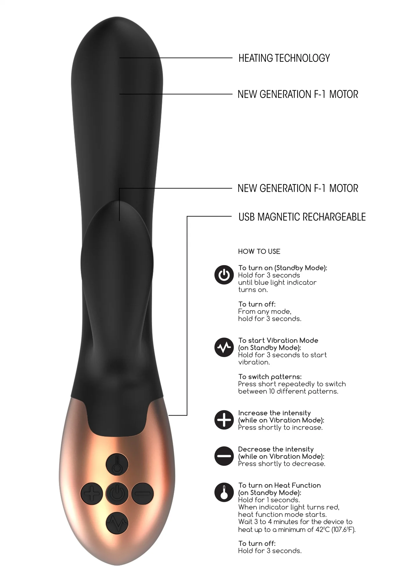 Затоплящ се G-spot вибратор с клитор стимулатор