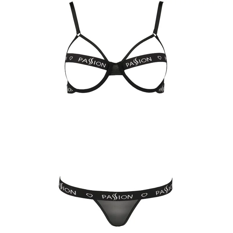 прашки и полуоткрит сутиен - Passion Kyouka Black L/XL - на супер цена в Passion.bg — 2