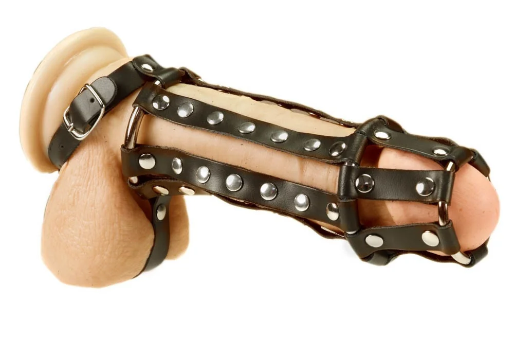 Кожен пенис ръкав с шипове - Penis Harness S/M - на супер цена в Passion.bg — 2