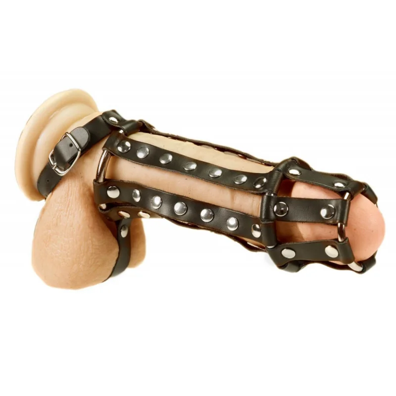 Кожен пенис ръкав с шипове - Penis Harness S/M на супер цена в Passion.bg