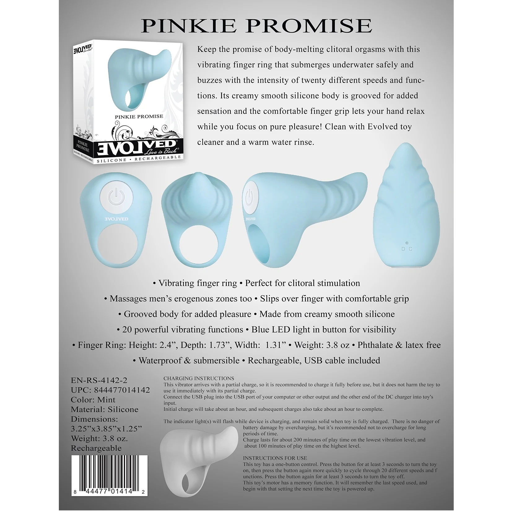 Фингъринг вибратор за клиторална стимулация - Pinkie Promise - на супер цена в Passion.bg — 10