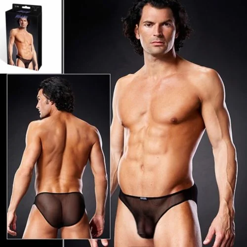Полупрозрачни слипове в черен цвят - Bikini Brief S/M - на супер цена в Passion.bg — 4