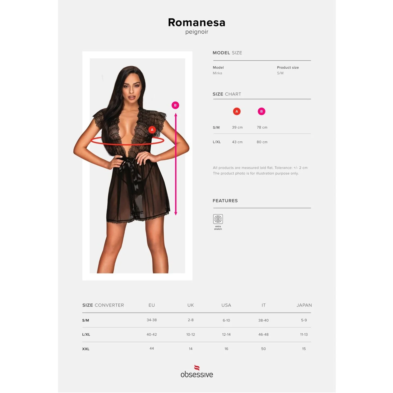 полупрозрачен - Romanesa Peignoir L/XL - на супер цена в Passion.bg — 3