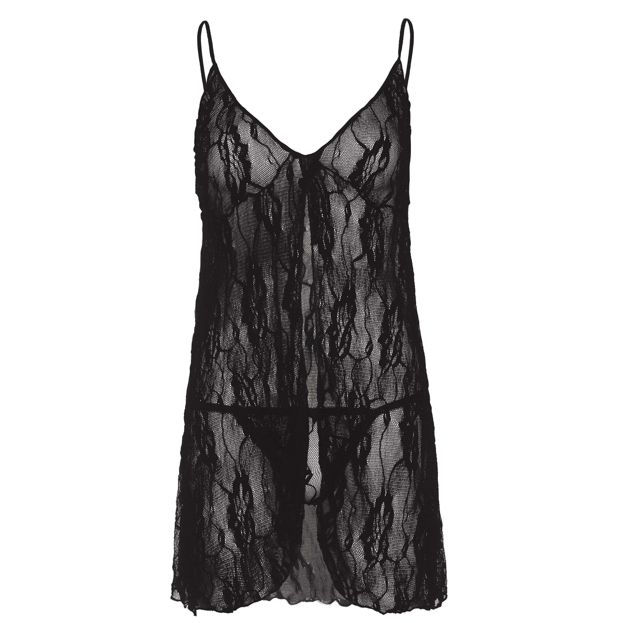 романтична нощница и прашки - Rose Lace Babydoll XL - на супер цена в Passion.bg — 2