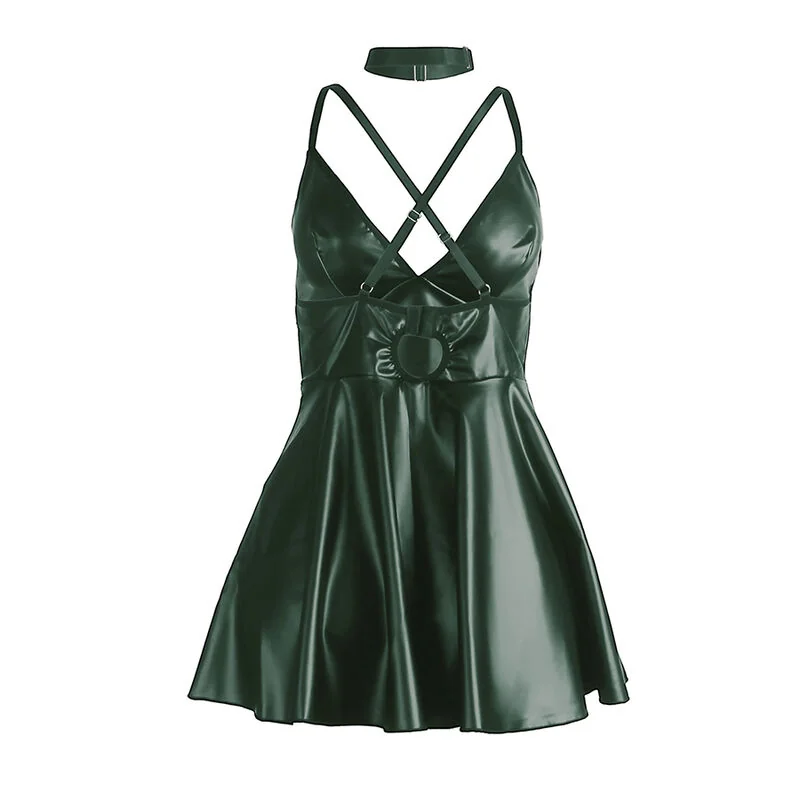 лъскава - Dress Leather Straps Green L/XL - на супер цена в Passion.bg — 3