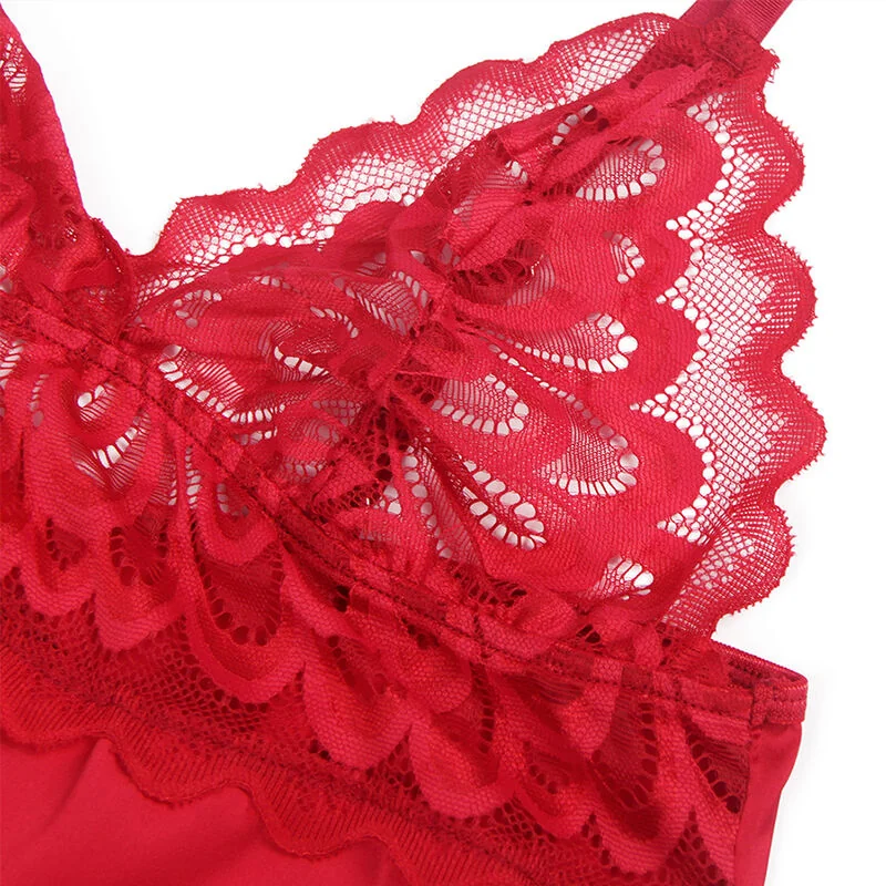 Секси нощница с деликатна червена дантела - Satin Babydoll Red L/XL - на супер цена в Passion.bg — 9
