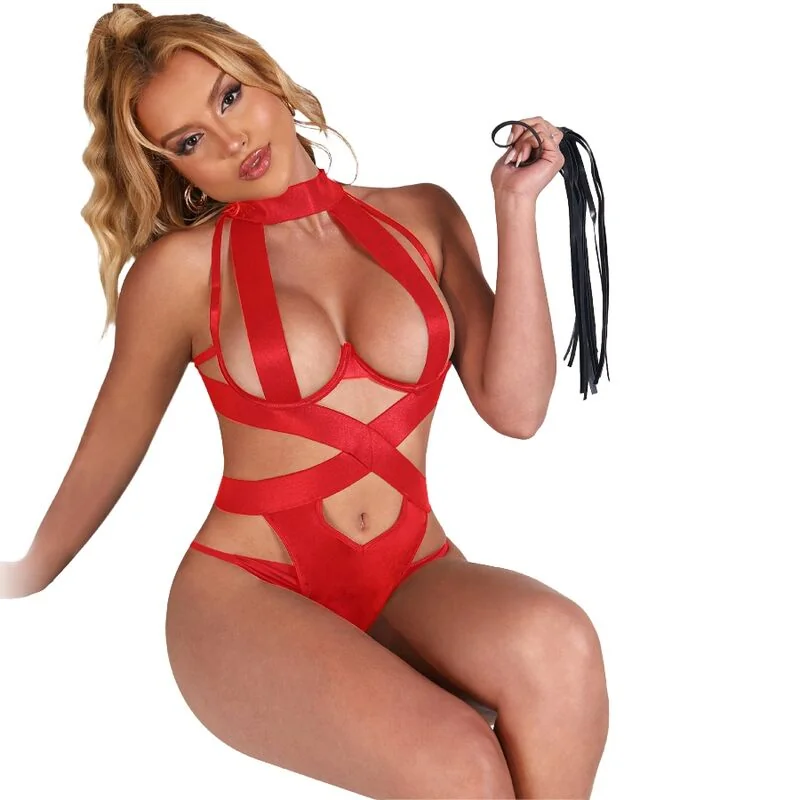 каишки и колани - Sexy Halter Body Red S/M - на супер цена в Passion.bg — 2