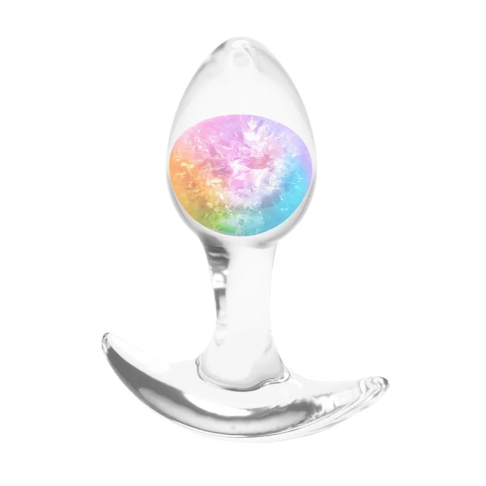 Анален плъг с бляскаво стъклено ядро, 8,1см. - Cosmic Glams Small Rainbow - Image 6