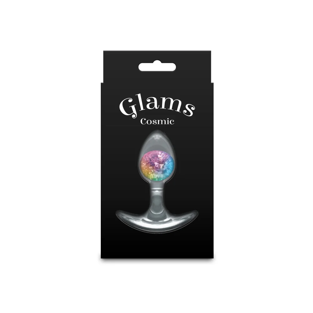 Анален плъг с бляскаво стъклено ядро, 8,1см. - Cosmic Glams Small Rainbow - Image 4