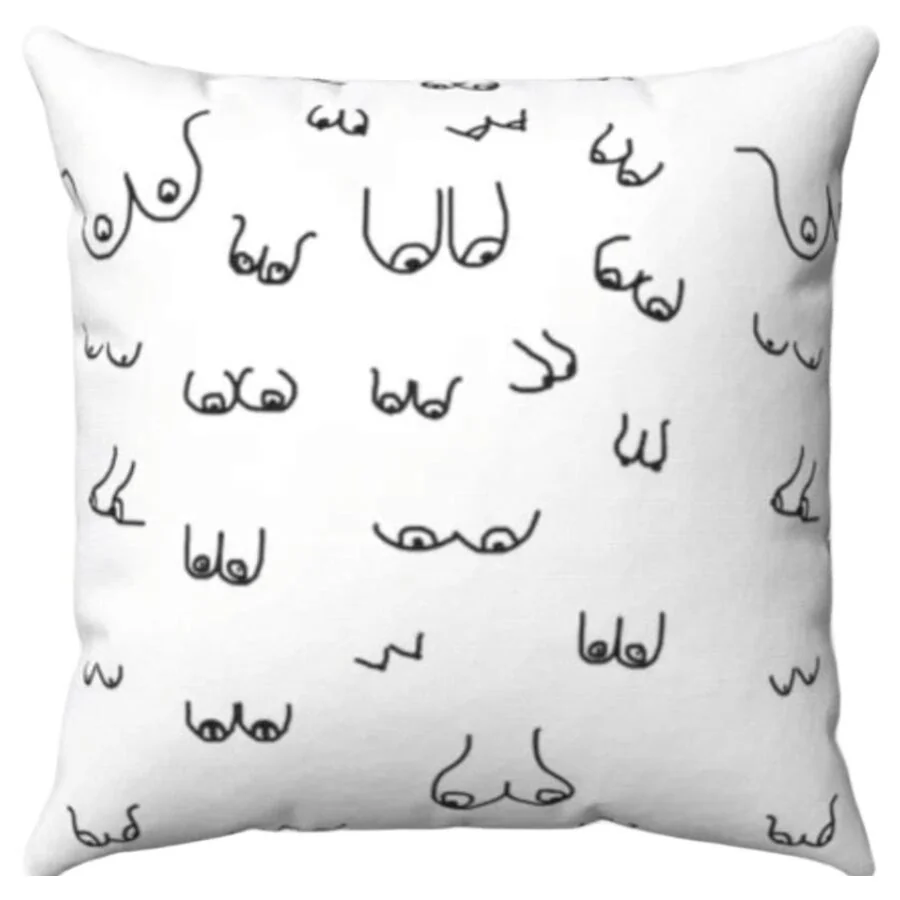 DIABLO PICANTE - 30 X 30 BOOBS CUSHION WHITE