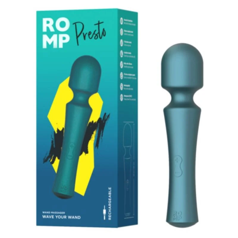 ROMP - PRESTO MINI WAND VIBRATOR FLEXIBLE HEAD GREEN — 6