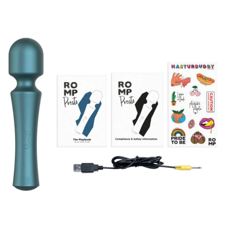 ROMP - PRESTO MINI WAND VIBRATOR FLEXIBLE HEAD GREEN — 11