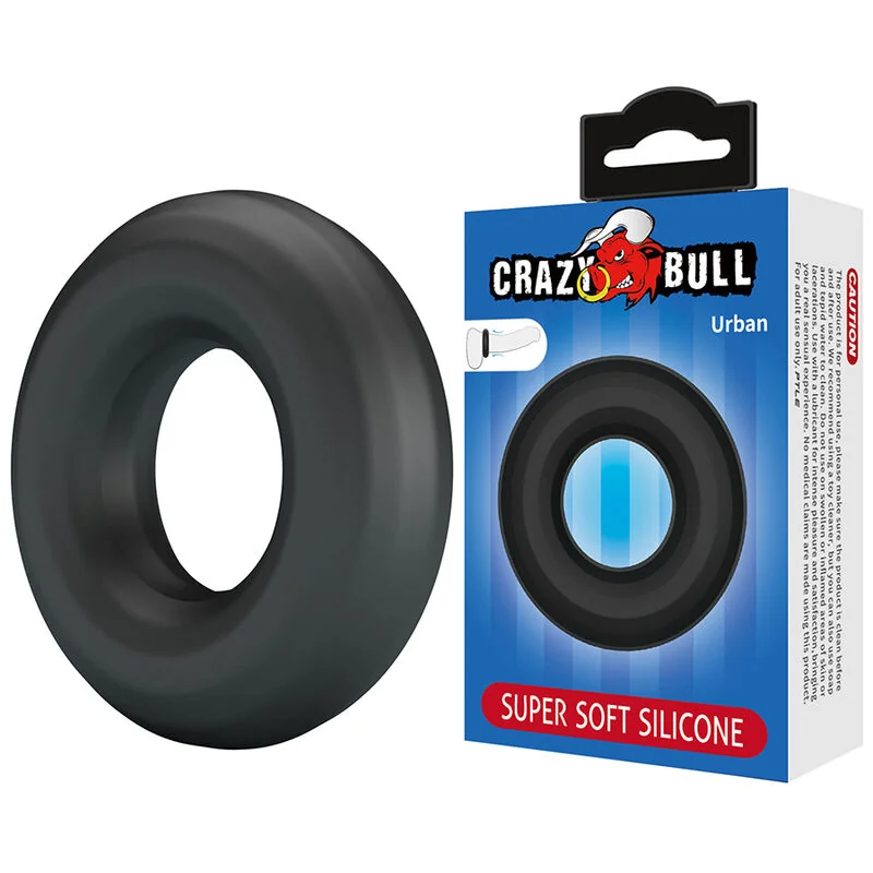CRAZY BULL - URBAN SUPER SOFT SILICONE COCK RING BLACK — 2