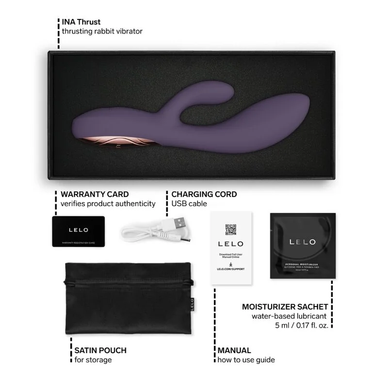 LELO - INA THRUST RABBIT THRUSTING VIBRATOR PURPLE — 10