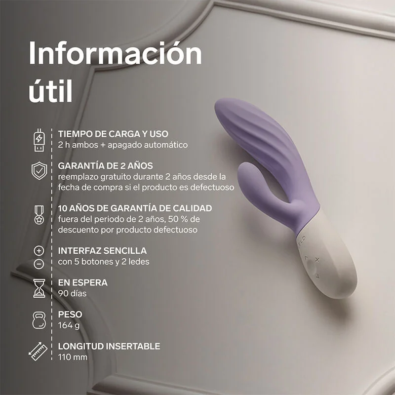 LELO - INA TWIST DOUBLE VIBRATOR RABBIT FOR G-SPOT AND CLITORIS LAVENDER — 9