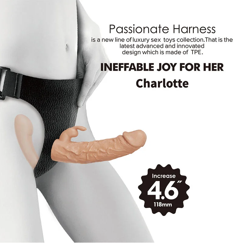 BAILE - CHARLOTTE HOLLOW DOUBLE PENETRATION STRAP-ON FLESH — 4