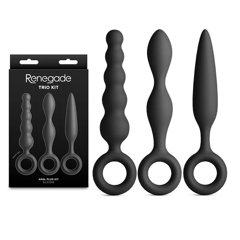 Комплект анални разширители, 3 форми и сигурни пръстени – Renegade Trio Kit