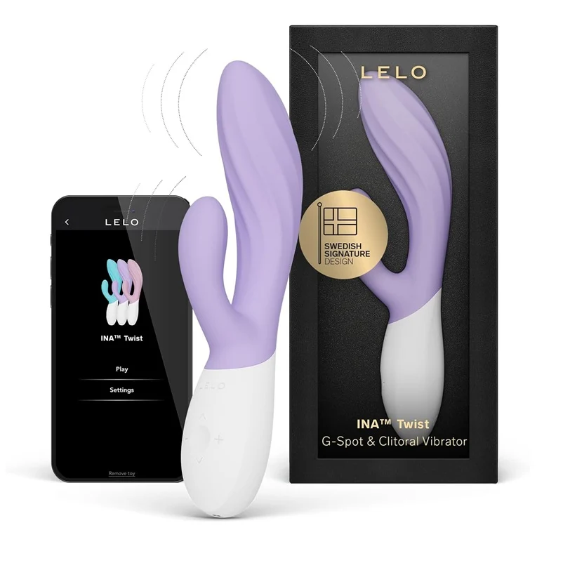 Вибратор за G-точка и клитор с приложение, 8 режима, 19,5см. – Ina Twist Lavender