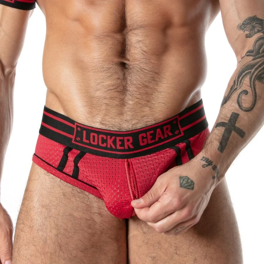 LOCKER GEAR - SPORT MESH JOCK BRIEF RED L — 4