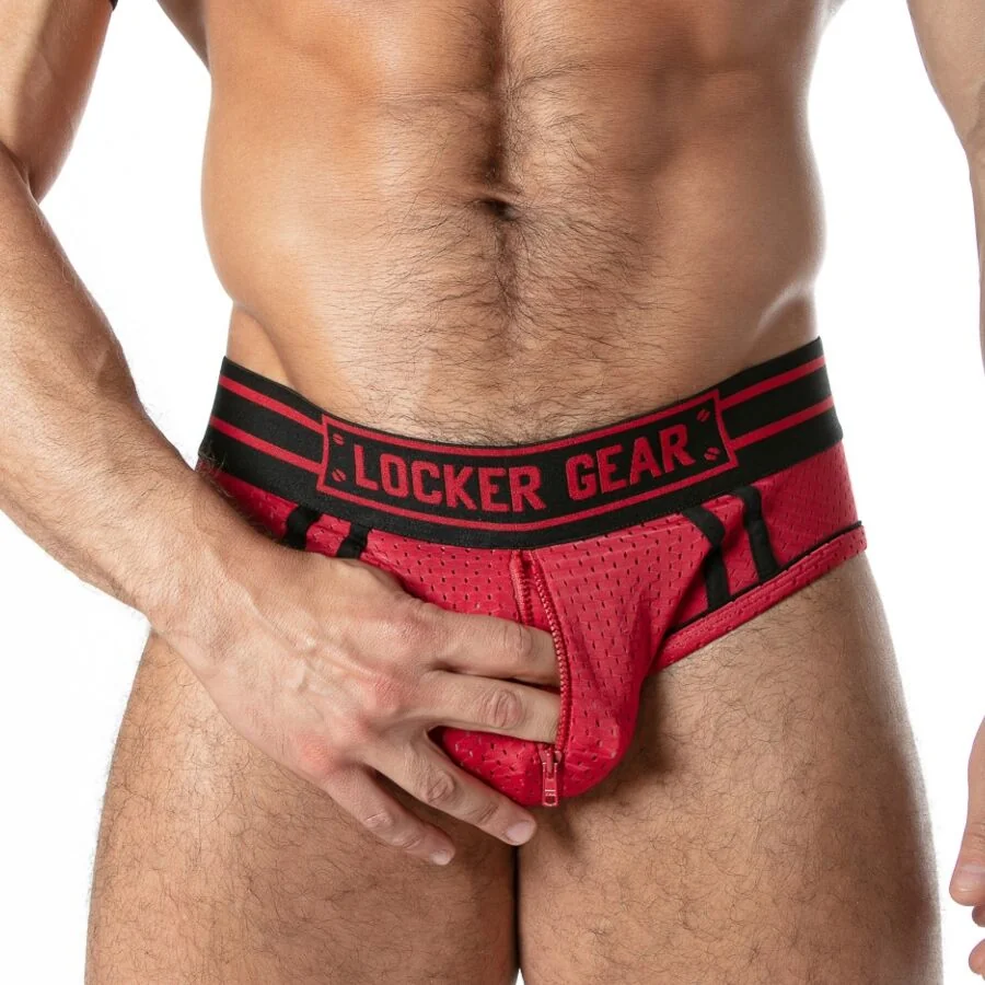 LOCKER GEAR - SPORT MESH JOCK BRIEF RED L — 5