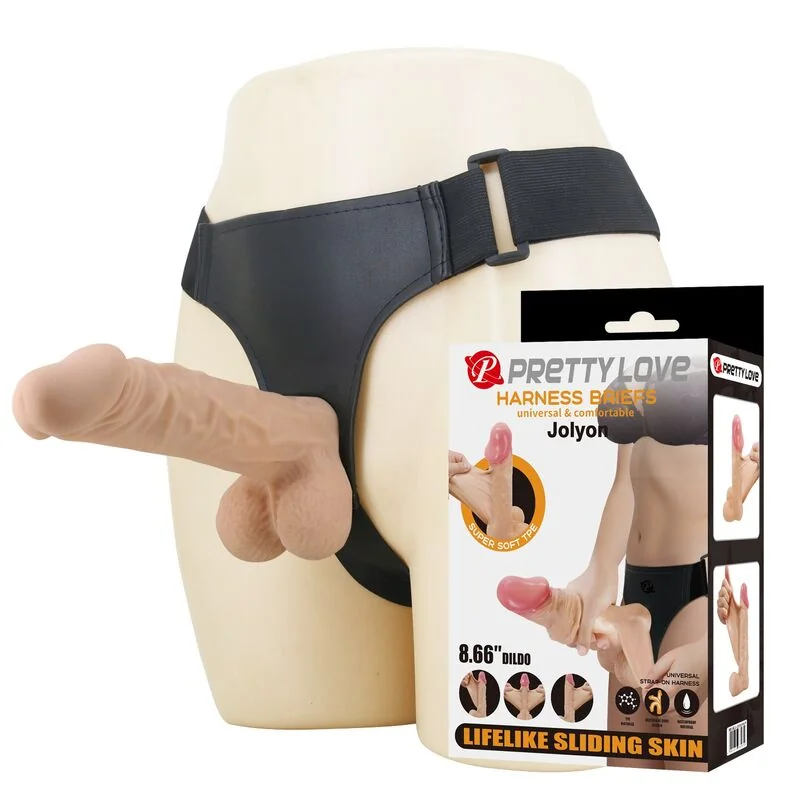 PRETTY LOVE - JOLYON HARNESS WITH FLEXIBLE DILDO 22 CM Ø 4.8 CM NATURAL — 7
