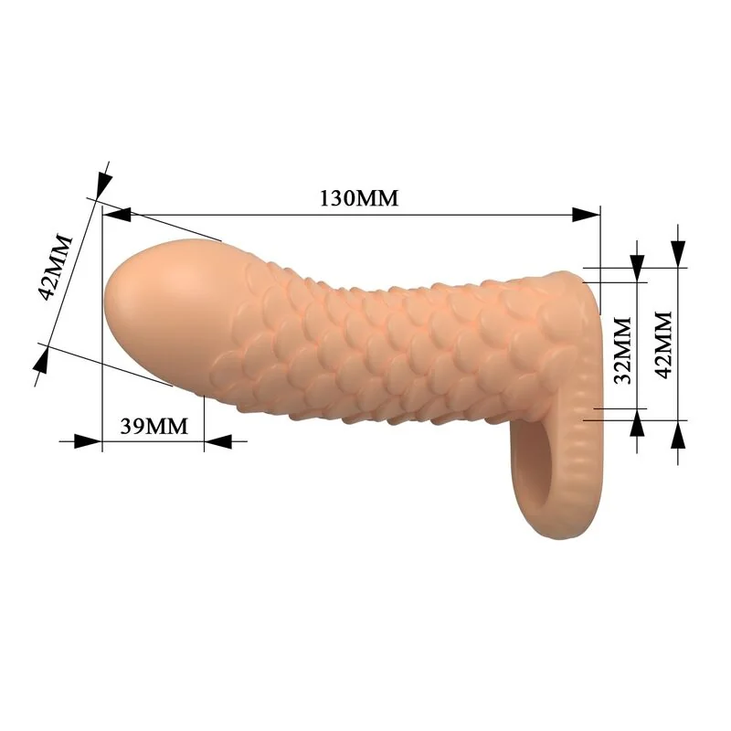 PRETTY LOVE - NESMITH PENIS EXTENSION SLEEVE 13 CM Ø 3.8 CM NATURAL — 6