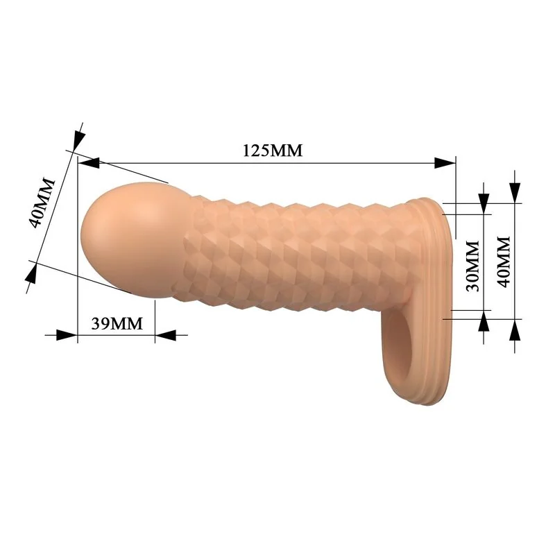 PRETTY LOVE - WOLFRAM PENIS EXTENSION SLEEVE 11.5 CM Ø 3.8 CM NATURAL — 6